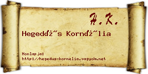 Hegedűs Kornélia névjegykártya